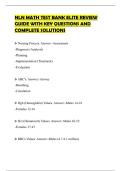 NLN MATH TEST BANK ELITE REVIEW GUIDE WITH KEY QUESTIONS AND COMPLETE SOLUTIONS