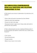 NLN MEDICATION COMPREHENSIVE EXAM 2026 QUESTIONS AND SOLUTIONS GUARANTEED TO PASS