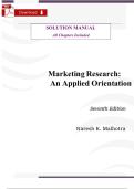 Solution Manual &ndash; Marketing Research&colon; An Applied Orientation&comma; 7th Edition &lpar;Naresh Malhotra&rpar; &vert; Complete Step-by-Step Solutions