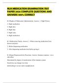 NLN MEDICATION EXAMINATION TEST PAPER 2026 COMPLETE QUESTIONS AND ANSWERS 100&percnt; CORRECT