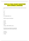 CHEM 101 FINAL EXAM!!! QUESTIONS WITH CORRECT ANSWERS