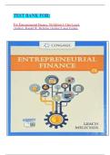 TEST BANK FOR&colon;  For Entrepreneurial Finance&comma; 7th Edition J&period; Chris Leach &lpar;Author&rpar;&comma; Ronald W&period; Melicher &lpar;Author&rpar; Latest Update&period;