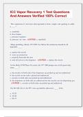 ICC Vapor Recovery 1 Test Questions  And Answers Verified 100&percnt; Correct 