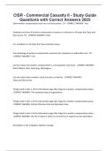 CISR - Commercial Casualty II - Study Guide  Questions with Correct Answers 2025
