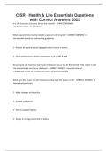CISR - Health & Life Essentials Questions  with Correct Answers 2025