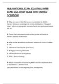 NMLS NATIONAL EXAM 2026 FINAL PAPER EXAM Q&A STUDY GUIDE WITH VERIFIED SOLUTIONS