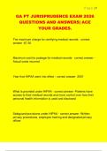 GA PT JURISPRUDENCE EXAM 2026  QUESTIONS AND ANSWERS&vert; ACE  YOUR GRADES&period;