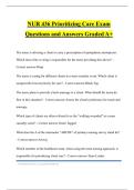 NUR 436 Prioritizing Care Exam Questions and Answers Graded A+