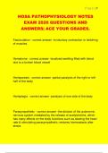 HOSA PATHOPHYSIOLOGY NOTES  EXAM 2026 QUESTIONS AND  ANSWERS| ACE YOUR GRADES. 