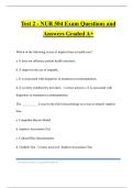 Test 2 - NUR 504 Exam Questions and Answers Graded A+