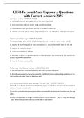 CISR-Personal Auto Exposures Questions  with Correct Answers 2025