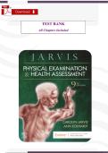Test Bank &ndash; Physical Examination and Health Assessment&comma; 9th Edition &lpar;Jarvis & Eckhardt&rpar; &vert; Complete Verified Questions & Answers