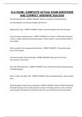 CLC EXAM &vert; COMPLETE ACTUAL EXAM QUESTIONS AND CORRECT ANSWERS 2025&sol;2026