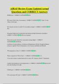 AIRAF Review Exam Updated Actual  Questions and CORRECT Answers