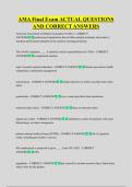 AMA Final Exam ACTUAL QUESTIONS  AND CORRECT ANSWERS