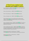AP Moab Exam 2 Updated Actual  Questions and CORRECT Answers