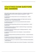 CCHI ETHICS EXAM QUESTIONS AND ANSWERS 