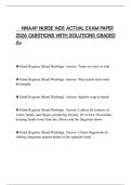 NNAAP NURSE AIDE ACTUAL EXAM PAPER 2026 QUESTIONS WITH SOLUTIONS GRADED A&plus;