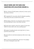 NNAAP NURSE AIDE TEST BANK 2026 QUESTIONS WITH SOLUTIONS GRADED A&plus;