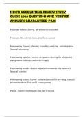 NOCTI ACCOUNTING REVIEW STUDY GUIDE 2026 QUESTIONS AND VERIFIED ANSWERS GUARANTEED PASS