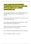 NOCTI COMPUTER PROGRAMMING COMPREHENSIVE EXAM 2026 QUESTIONS WITH SOLUTIONS 100&percnt; CORRECT GUARANTEED PASS