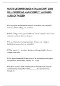 NOCTI MECHATRONICS 1 EXAM SCRIPT 2026 FULL QUESTIONS AND CORRECT ANSWERS ALREADY PASSED
