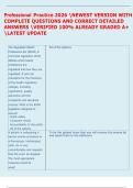 Professional Practice 2026 NEWEST VERSION WITH  COMPLETE QUESTIONS AND CORRECT DETAILED  ANSWERS VERIFIED 100&percnt; ALREADY GRADED A&plus;  LATEST UPDATE 
