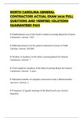 NORTH CAROLINA GENERAL CONTRACTORS ACTUAL EXAM 2026 FULL QUESTIONS AND VERIFIED SOLUTIONS GUARANTEED PASS