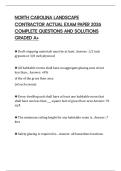 NORTH CAROLINA LANDSCAPE CONTRACTOR ACTUAL EXAM PAPER 2026 COMPLETE QUESTIONS AND SOLUTIONS GRADED A&plus;