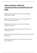 NORTH CAROLINA LANDSCAPE CONTRACTOR FINAL EXAM PAPER 2026 TEST PAPER