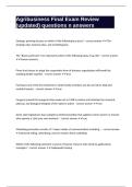 Agribusiness Final Exam Review &lpar;updated&rpar; questions n answers