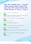 NURS 480&sol; NURS480 Exam 2 &ndash; Advanced Medical Surgical Health Nursing&vert; WCU &lpar;Latest 2026&sol; 2027 Update&rpar; Review&vert; 100&percnt; Verified Questions & Answers &vert; Grade A