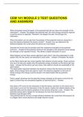 CEM 141 MODULE 2 TEST QUESTIONS AND ANSWERS 