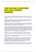 CEM 100 EXAM 1 QUESTIONS WITH 100&percnt; CORRECT ANSWERS 
