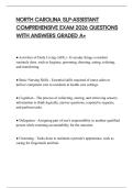 NORTH CAROLINA SLP-ASSISTANT COMPREHENSIVE EXAM 2026 QUESTIONS WITH ANSWERS GRADED A&plus;