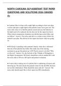 NORTH CAROLINA SLP-ASSISTANT TEST PAPER QUESTIONS AND SOLUTIONS 2026 GRADED A&plus;