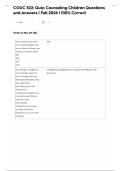 COUC 522&colon; Quiz&colon; Counseling Children Questions  and Answers &vert; Fall 2026 &vert; 100&percnt; Correct