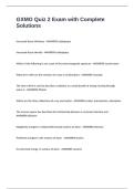 GXMO Quiz 2 Exam with Complete Solutions