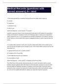 Medical Records &lpar;questions with correct answers&rpar; A&plus; rated