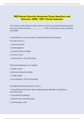 DOD Annual Security Awareness Exam Questions and  Answers &vert; 2026 &vert; 100&percnt; Correct Answers 