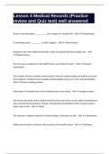 Lesson 4 Medical Records &lpar;Practice review and Quiz test&rpar; well answered
