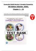 Community Health Nursing&colon; A Canadian Perspective &lpar;5th Edition&comma; Stamler&comma; 2020&rpar; &ndash; Complete Test Bank with Answers and Rationales for Chapters 1&ndash;33