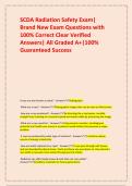 SCDA Radiation Safety Exam&vert; Brand New Exam Questions with 100&percnt; Correct Clear Verified Answers&vert; All Graded A&plus;&vert;100&percnt; Guaranteed Success