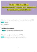 NR606 Week 5 Exam Review &vert; Psychiatric Mental Health II Practicum &vert; Expected Questions &plus; Verified Answers 2026
