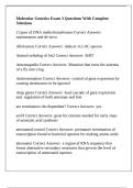 Molecular Genetics Exam 3 Questions With Complete Solutions