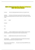 MGMT 105 Marketing Final Exam Questions and Answers &vert;  2026 &vert; 100&percnt; Correct Answers