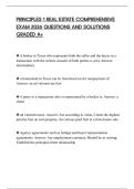 PRINCIPLES 1 REAL ESTATE COMPREHENSIVE EXAM 2026 QUESTIONS AND SOLUTIONS GRADED A&plus;
