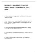 PRINCIPLES 1 REAL ESTATE EXAM PREP QUESTIONS AND ANSWERS 2026 STUDY GUIDE