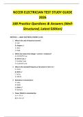 NCCER ELECTRICIAN TEST STUDY GUIDE  2026  100 Practice Questions & Answers &lpar;Well Structured&comma; Latest Edition&rpar;