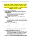 Accounting &sol; Finance &sol; Business HFMA CSAF CERTIFIED  SPECIALIST ACCOUNTING AND FINANCE EXAM STUDY  GUIDE 2026 &ndash; COMPLETE CONCEPT REVIEW & PRACTICE  MATERIALS &lpar;LATEST EDITION&rpar;